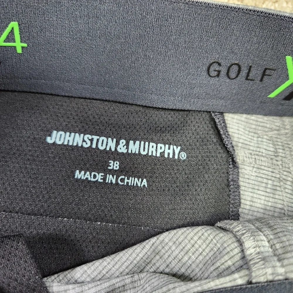 Johnston & Murphy Xc4 Shorts Men 38 Gray Performance Golf Elastic Waist 9